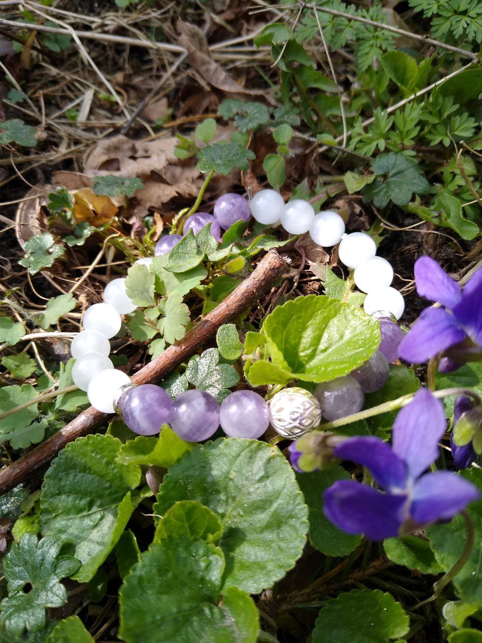 Bransoletka z ametystem "Spring violet"