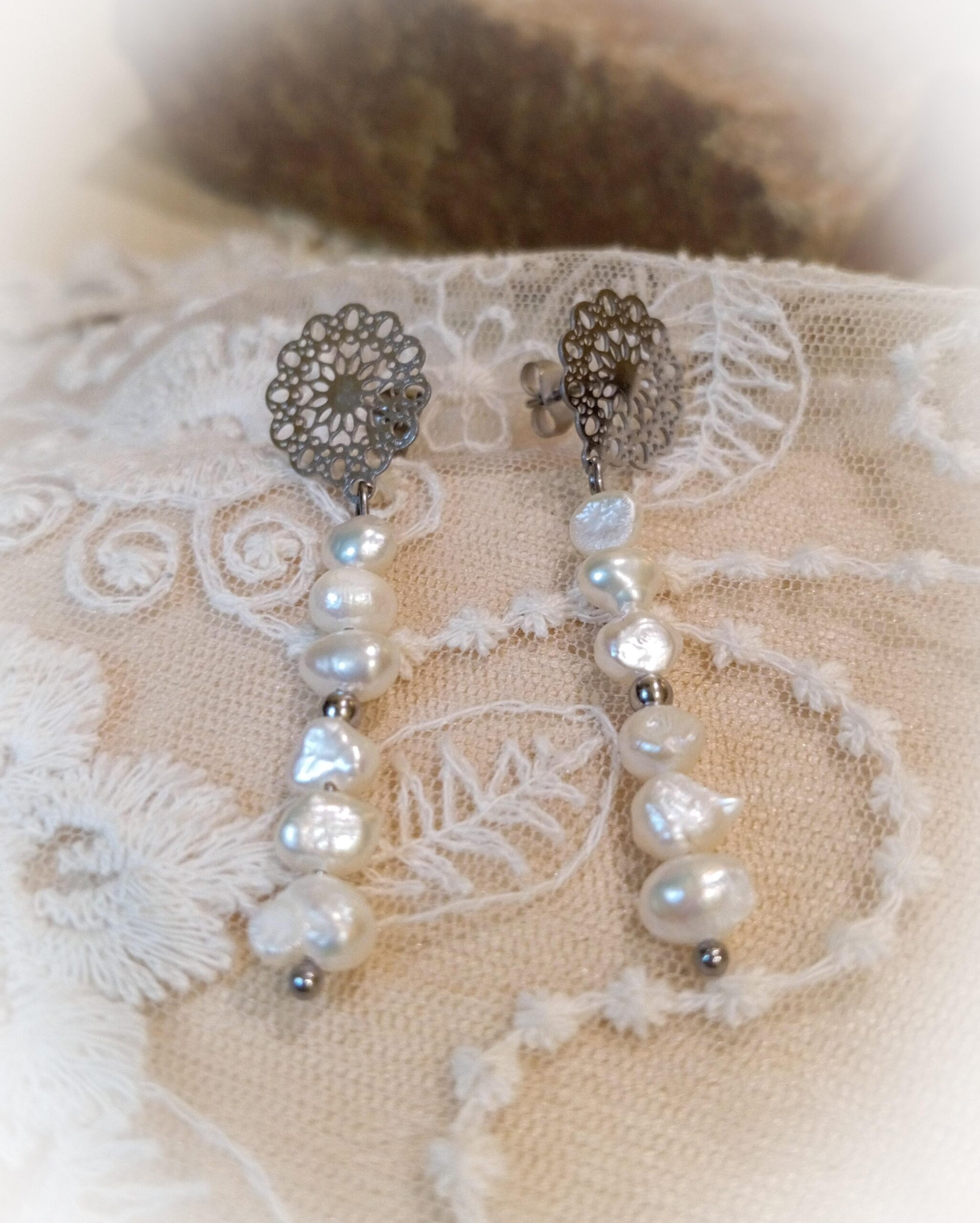 Kolczyki z perłami Vintage Pearl